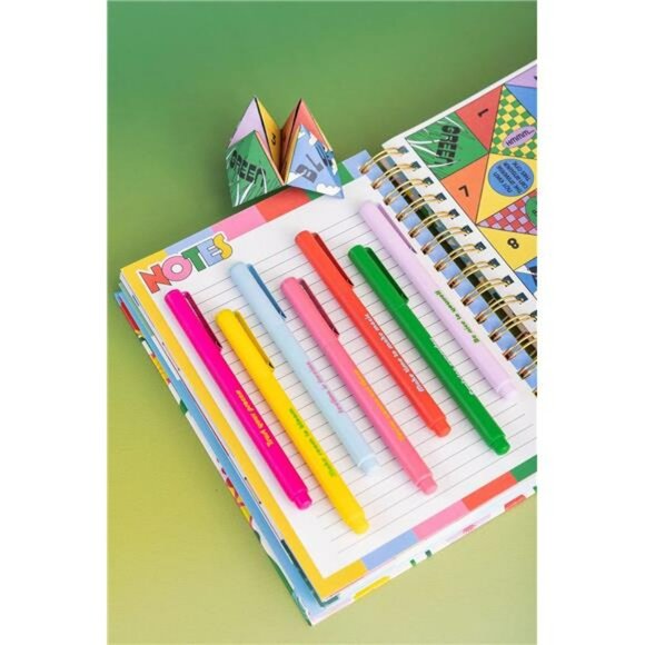 Colorful felt tip pens set of 8 fine point markers for journaling and note takin - Picture 6 of 7